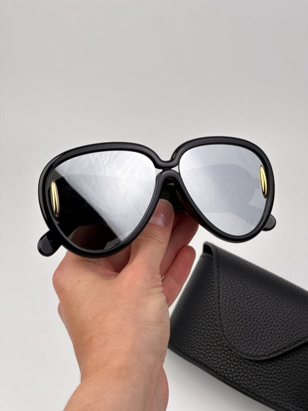 LOEWE LW40132I 01C BLACK PILOT MASK SUNGLASSES